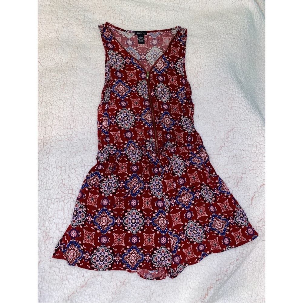 Rue 21 Zip Front Tank Romper